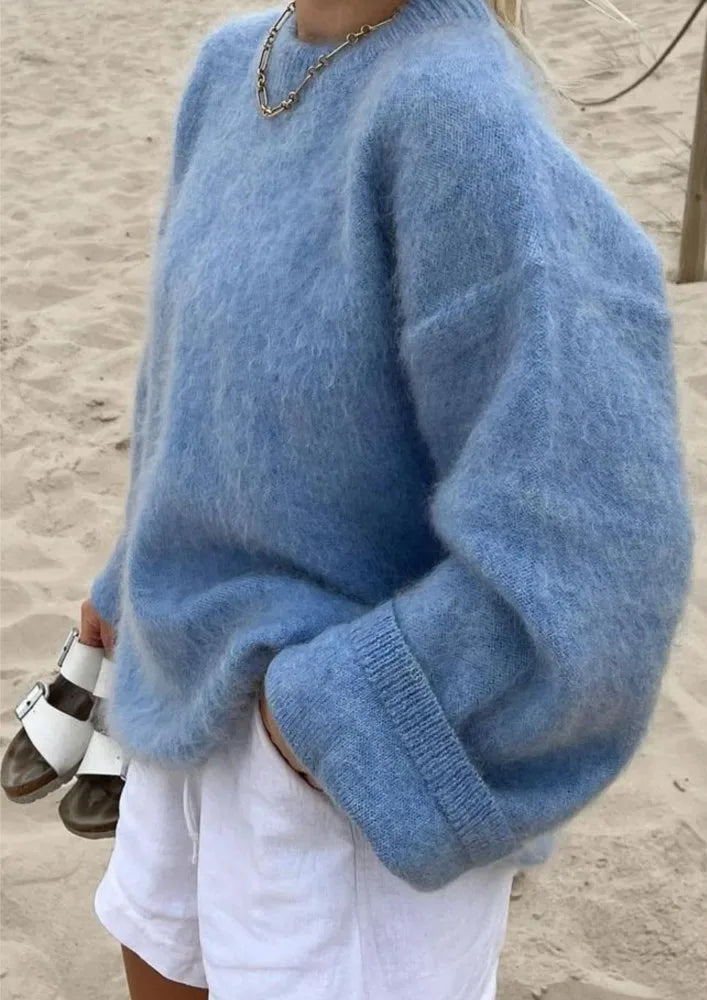 Damski Dzianinowy Sweter Oversize