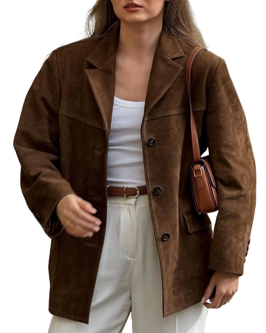 Damska Marynarka Zamszowa