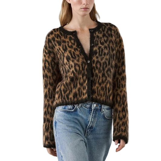 Damski Puszysty Kardigan W Panterkę