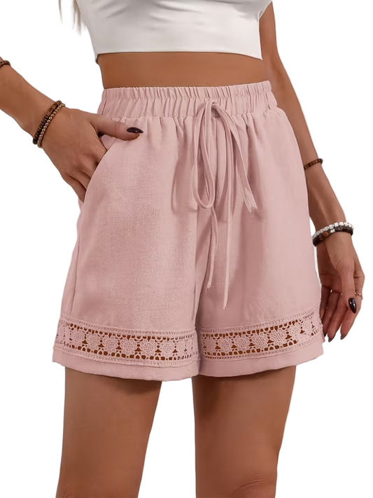 Damskie Szorty z Wysoką Talią i Sznurkiem