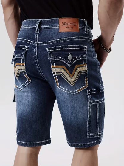 Męskie Szorty Cargo z Kontrastowym Szyciem