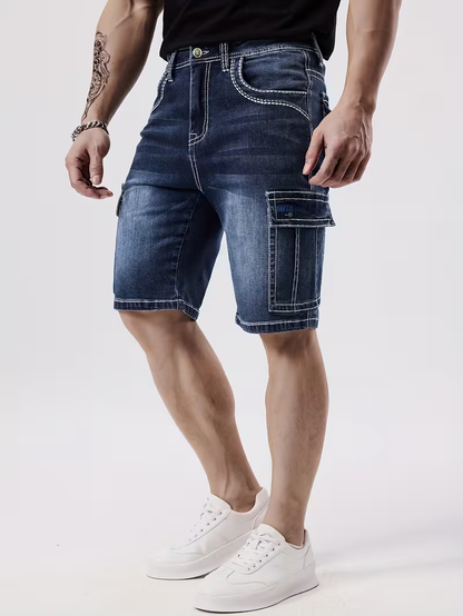 Męskie Szorty Cargo z Kontrastowym Szyciem